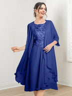 Robes de mère de la mariée trapèze/princesse arrivant au genou 