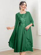 Robes de mère de la mariée trapèze/princesse arrivant au genou 