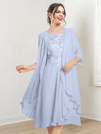 Robes de mère de la mariée trapèze/princesse arrivant au genou 