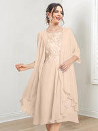 Robes de mère de la mariée trapèze/princesse arrivant au genou 