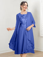 Robes de mère de la mariée trapèze/princesse arrivant au genou 