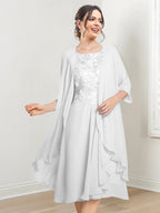 Robes de mère de la mariée trapèze/princesse arrivant au genou 
