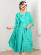 Robes de mère de la mariée trapèze/princesse arrivant au genou 