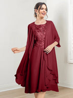 Robes de mère de la mariée trapèze/princesse arrivant au genou 