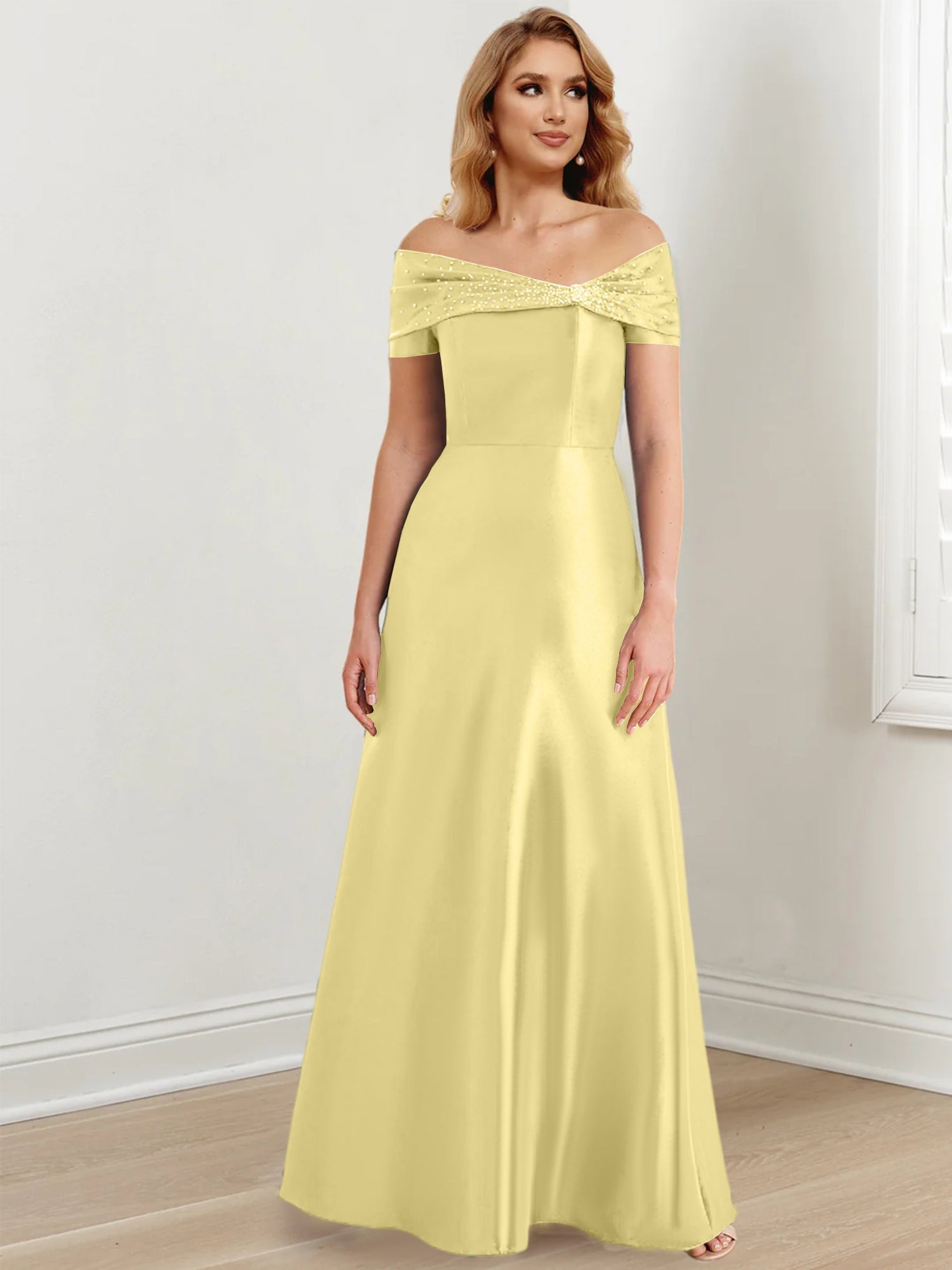 Vestidos de corte princesa/línea A hasta el suelo para la madre de la novia 