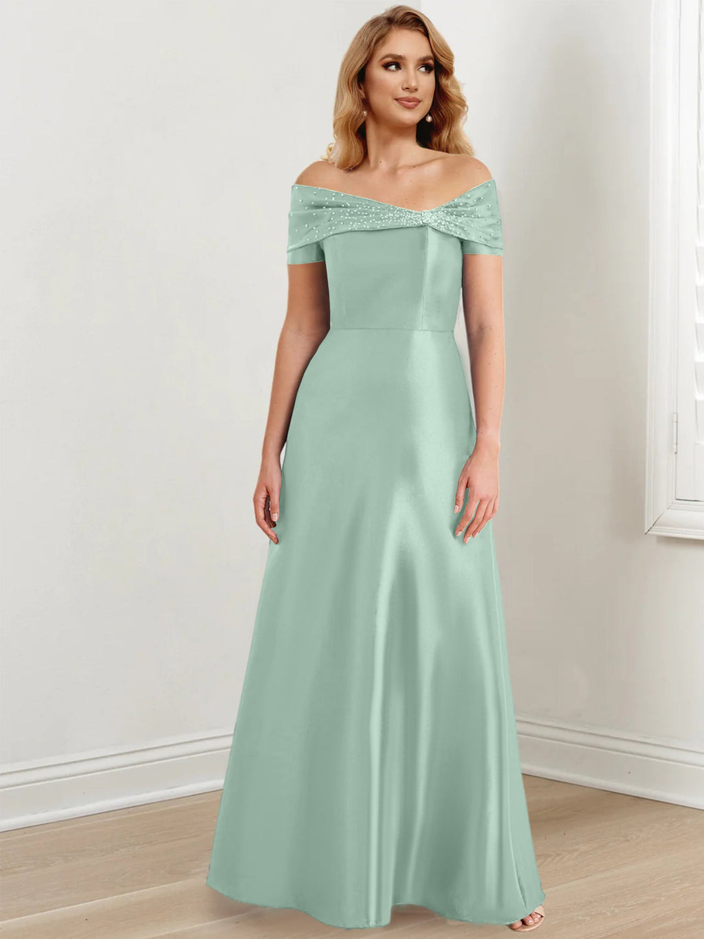 Vestidos de corte princesa/línea A hasta el suelo para la madre de la novia 