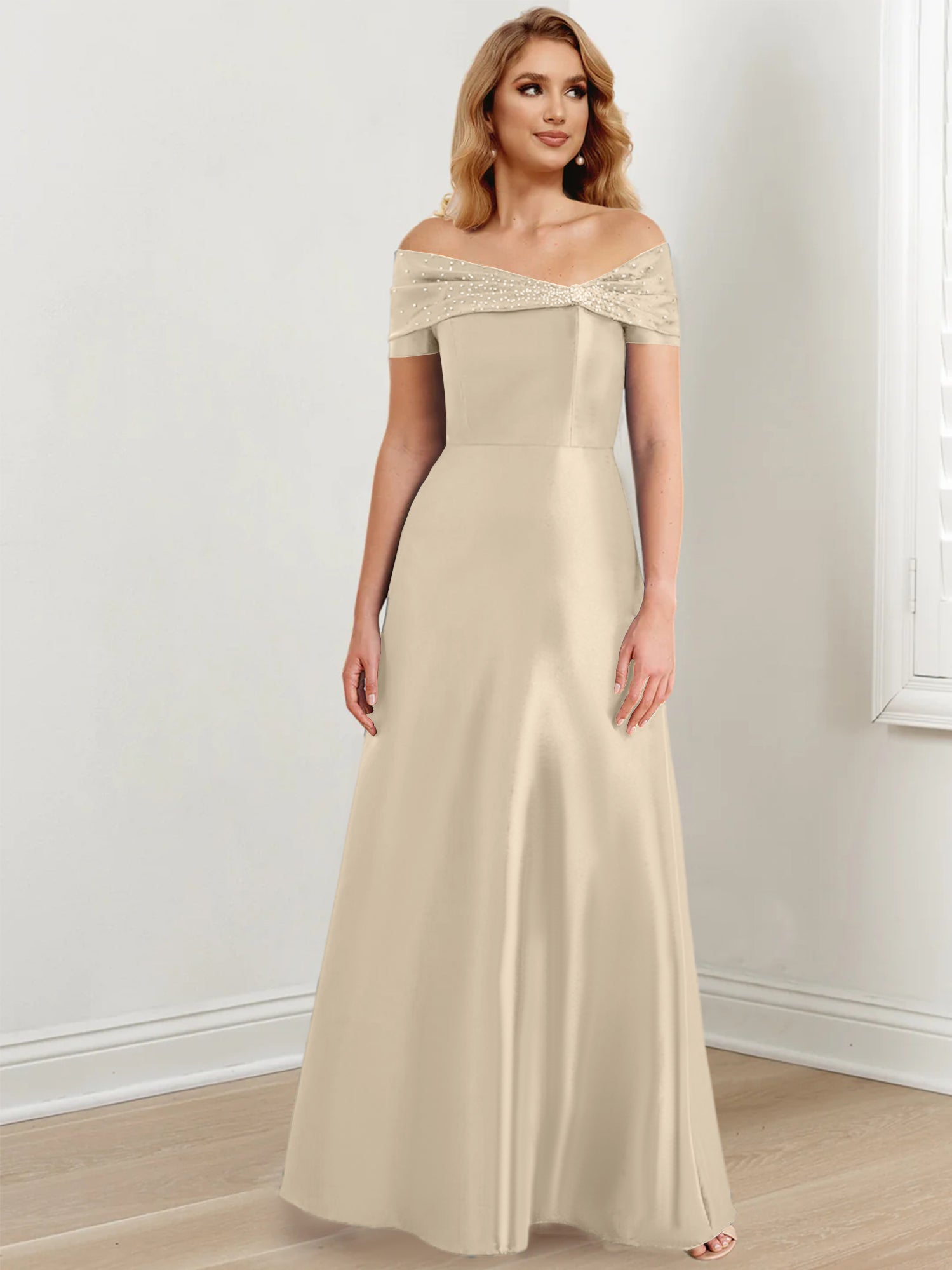 Vestidos de corte princesa/línea A hasta el suelo para la madre de la novia 