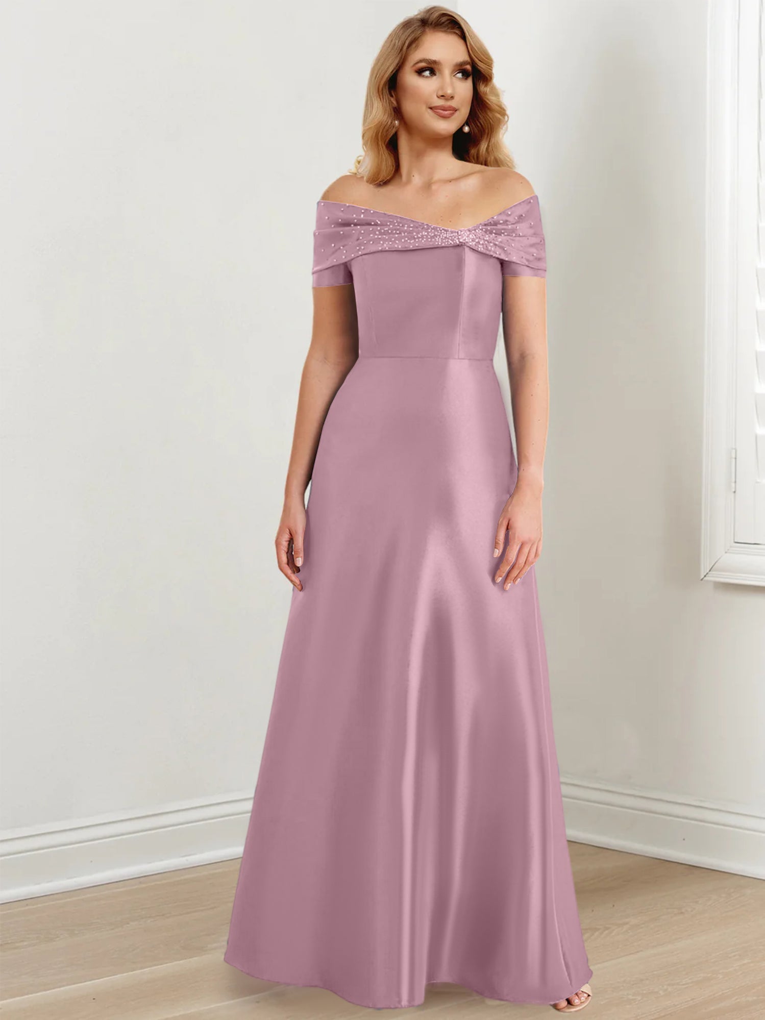 Vestidos de corte princesa/línea A hasta el suelo para la madre de la novia 