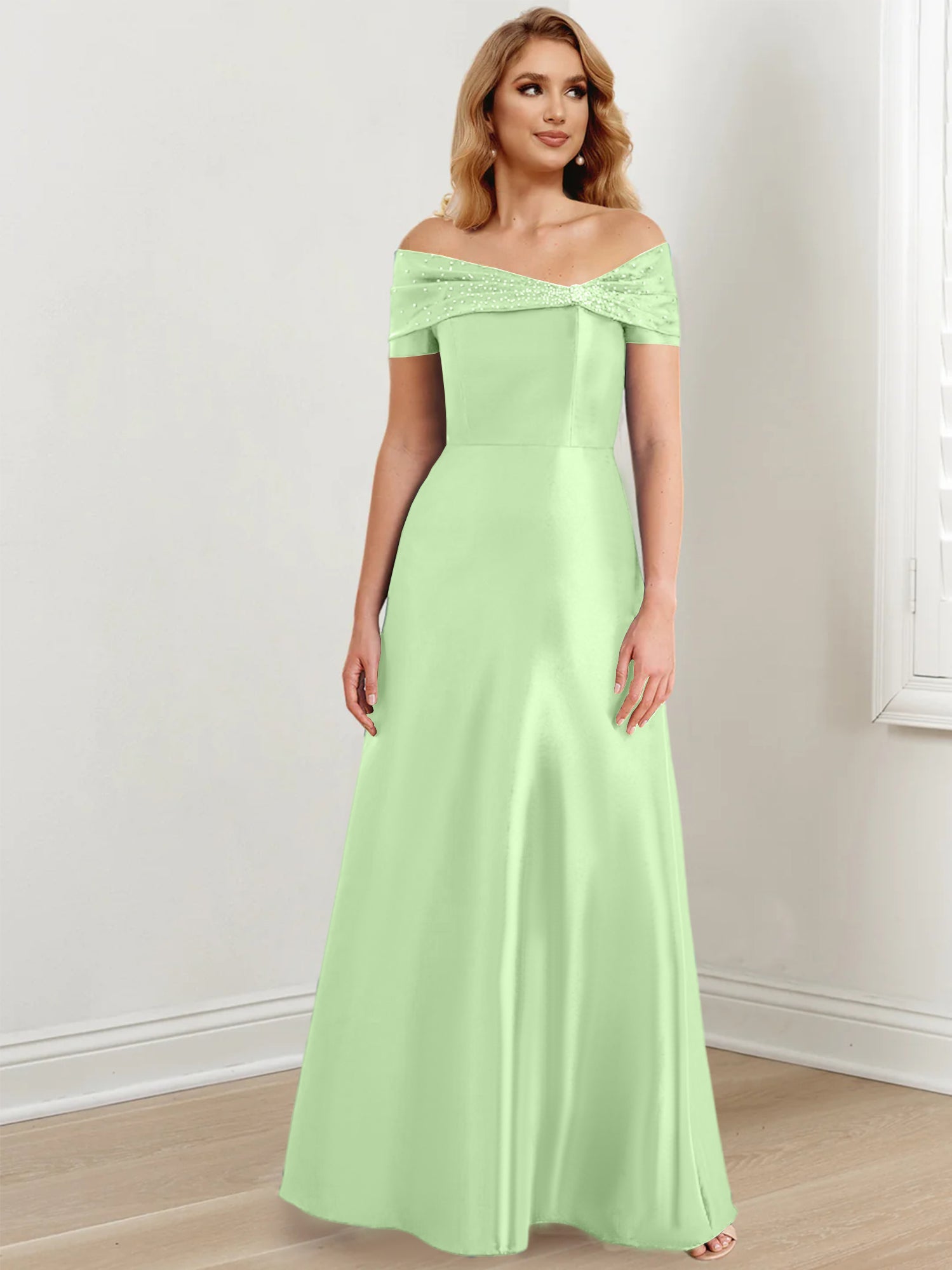 Vestidos de corte princesa/línea A hasta el suelo para la madre de la novia 
