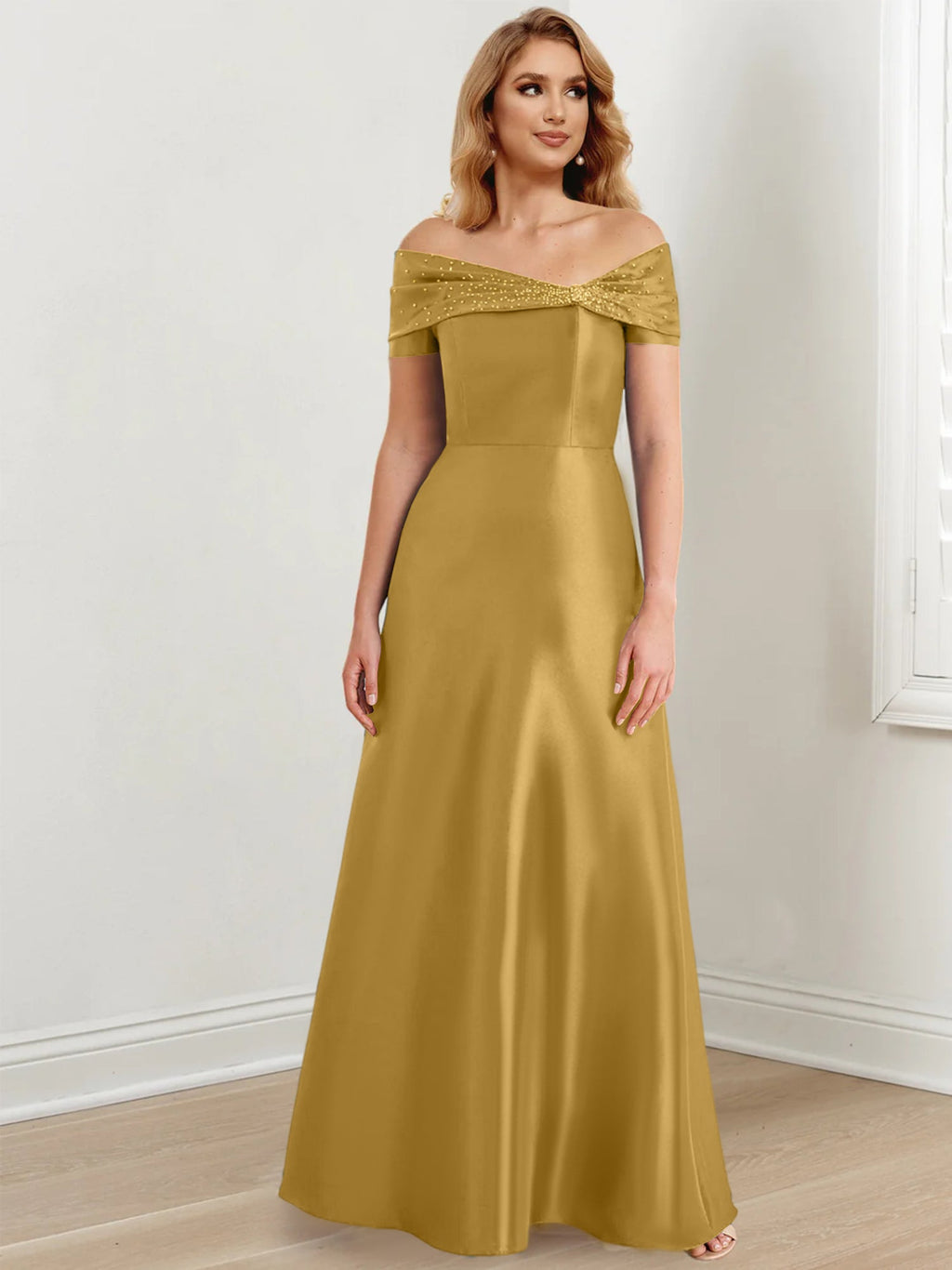 Vestidos de corte princesa/línea A hasta el suelo para la madre de la novia 