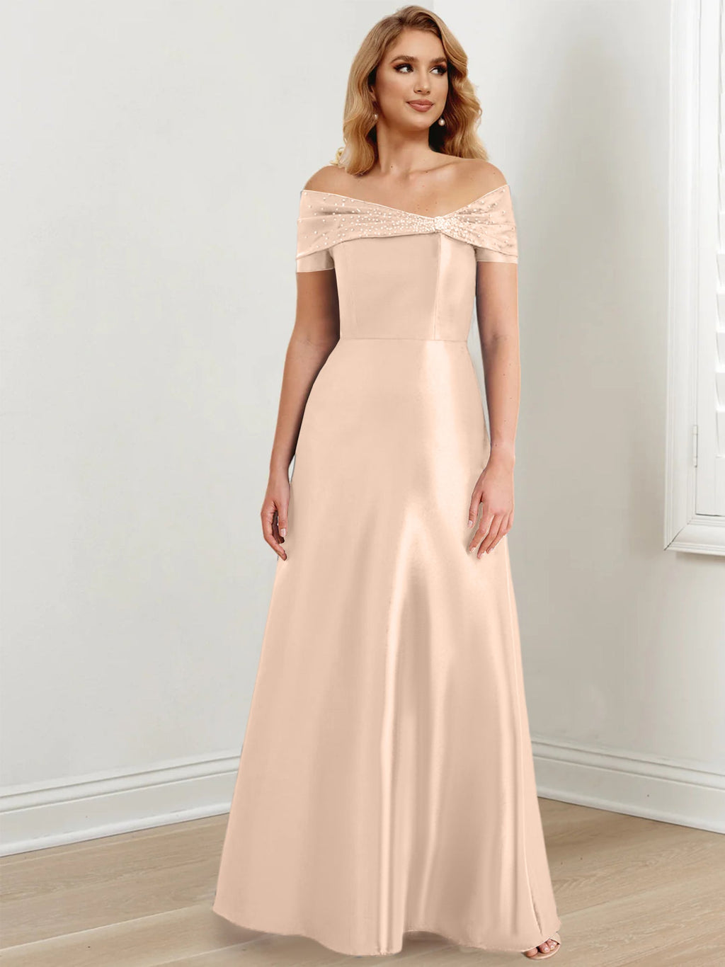 Vestidos de corte princesa/línea A hasta el suelo para la madre de la novia 