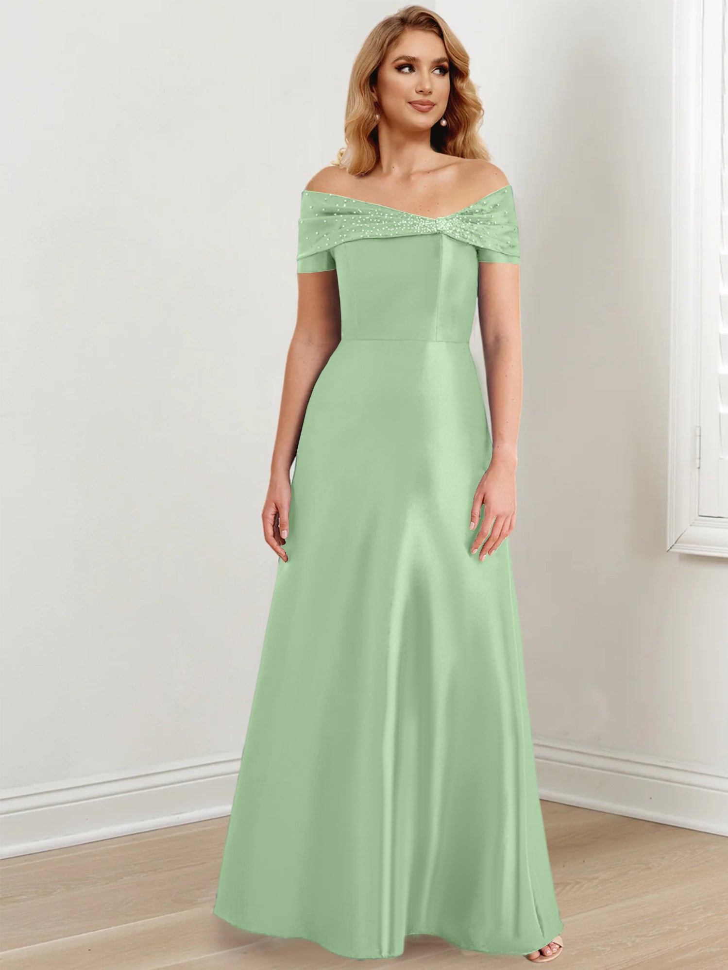 Vestidos de corte princesa/línea A hasta el suelo para la madre de la novia 