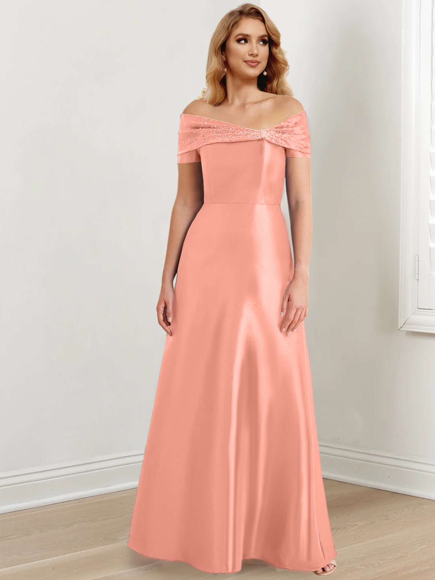 Vestidos de corte princesa/línea A hasta el suelo para la madre de la novia 