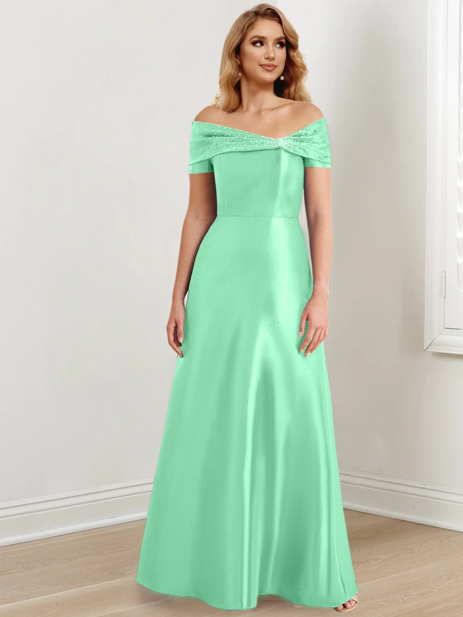 Vestidos de corte princesa/línea A hasta el suelo para la madre de la novia 