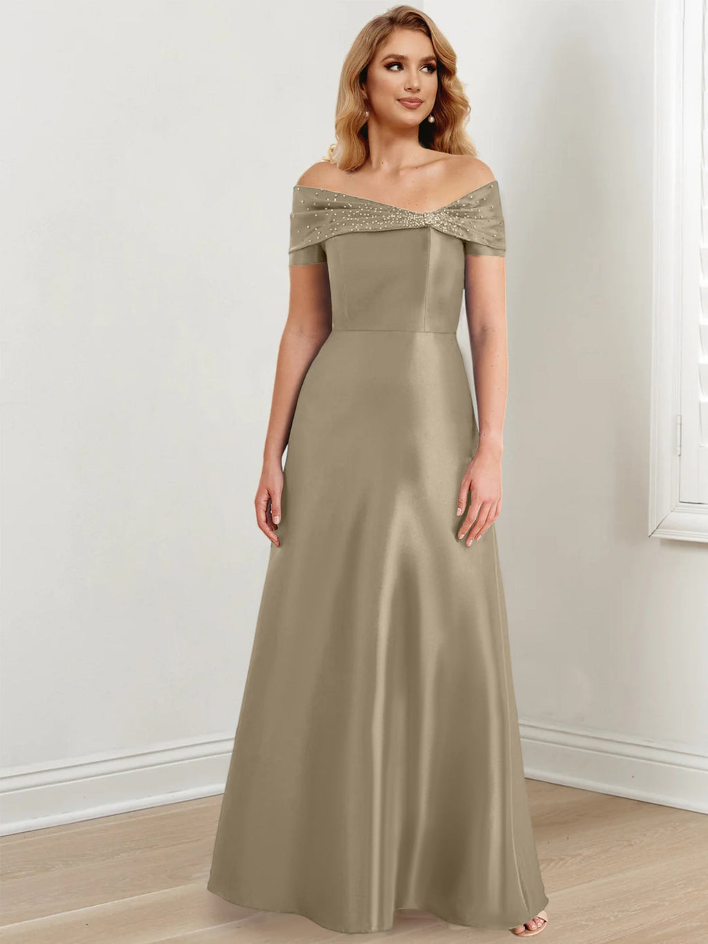 Vestidos de corte princesa/línea A hasta el suelo para la madre de la novia 