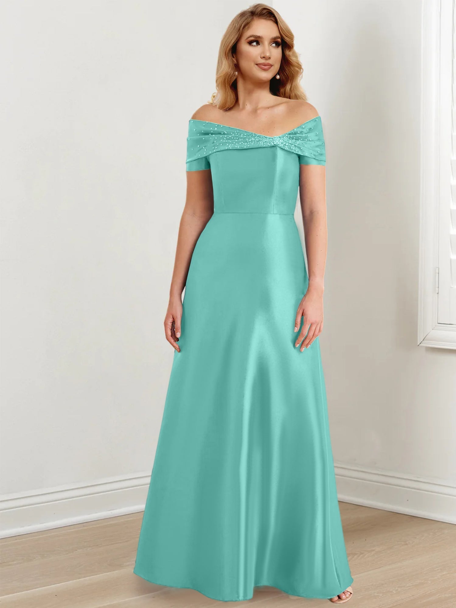 Vestidos de corte princesa/línea A hasta el suelo para la madre de la novia 
