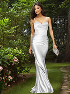 Glamorous Spaghetti Straps Sculpted Beads Prom Dress