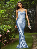 Glamorous Spaghetti Straps Sculpted Beads Prom Dress