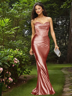 Glamorous Spaghetti Straps Sculpted Beads Prom Dress
