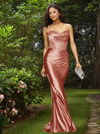 Glamorous Spaghetti Straps Sculpted Beads Prom Dress
