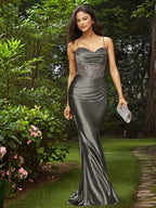 Glamorous Spaghetti Straps Sculpted Beads Prom Dress