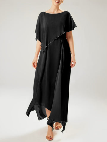 Sheath/Column Scoop Short Sleeves Mother of the Bride Dresses with Tassel