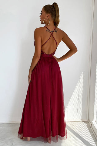 Vestido de fiesta con lentejuelas y escote en V