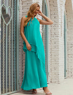 Vestido largo de gasa de talla grande para la madre de la novia, vestido de gala para dama de honor, vestido de graduación SY28019
