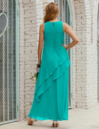 Vestido largo de gasa de talla grande para la madre de la novia, vestido de gala para dama de honor, vestido de graduación SY28019