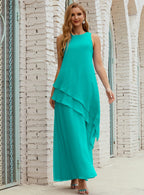 Vestido largo de gasa de talla grande para la madre de la novia, vestido de gala para dama de honor, vestido de graduación SY28019