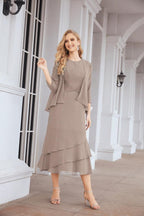 Robe de soirée deux pièces Sunnderly, coupe trapèze, pour la mère de la mariée, référence SY28072