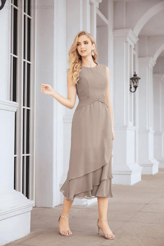 Vestido de fiesta formal de dos piezas corte A para la madre de la novia Sunderly SY28072