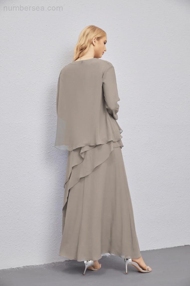 Vestidos de madre de la novia con cárdigan ligero abierto al frente, vestido formal de fiesta 28081 