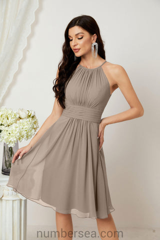 Vestidos de fiesta de bienvenida con cuello halter, vestido formal de cóctel para noche 28011 