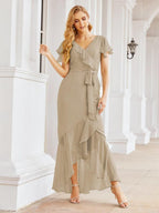 Baoleely Ruffled Bridesmaid Dresses Mermaid Formal Violin Evening Party Prom Gowns 28042