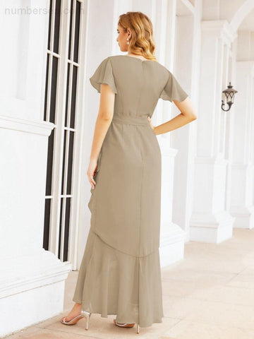 Vestidos de dama de honor Baoleely con volantes, estilo sirena, para fiestas formales, vestidos de noche, bailes de graduación y vestidos de violín 28042