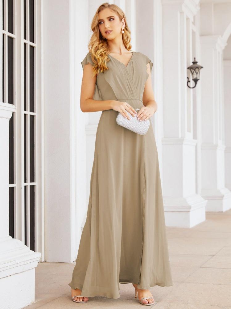 Vestidos de dama de honor Sunderly, vestido de gala formal con capa, vestido con espalda descubierta para la madre de la novia SY28058 