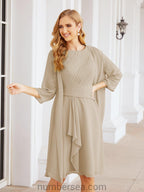 Vestidos de la madre de la novia de Sunderly, vestido de graduación, vestido plisado informal SY28065
