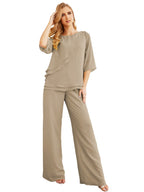 Baoleely Élégante robe mère de la mariée 2 pièces, grande taille, pantalon, volants, couches argentées, peignoir 28064