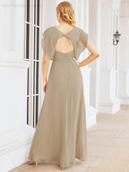 Robe de demoiselle d'honneur Sunnderly, robe de bal formelle à cape, robe dos nu pour la mère de la mariée SY28058 