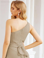 Baoleely One Shoulder Bridesmaid Dresses Long Formal Prom Gowns 28048