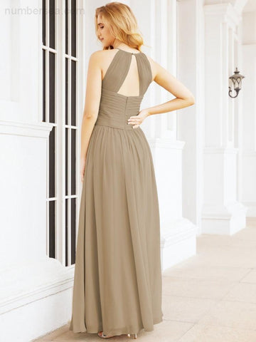 Baoleely Sleeveless Bridesmaid Dresses Long Prom Gown Zipper with Keyhole Back 28056