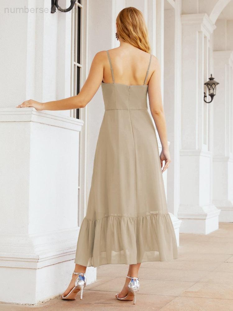Baoleely Blackless Strap Bridesmaid Dress Ankle Length 28028