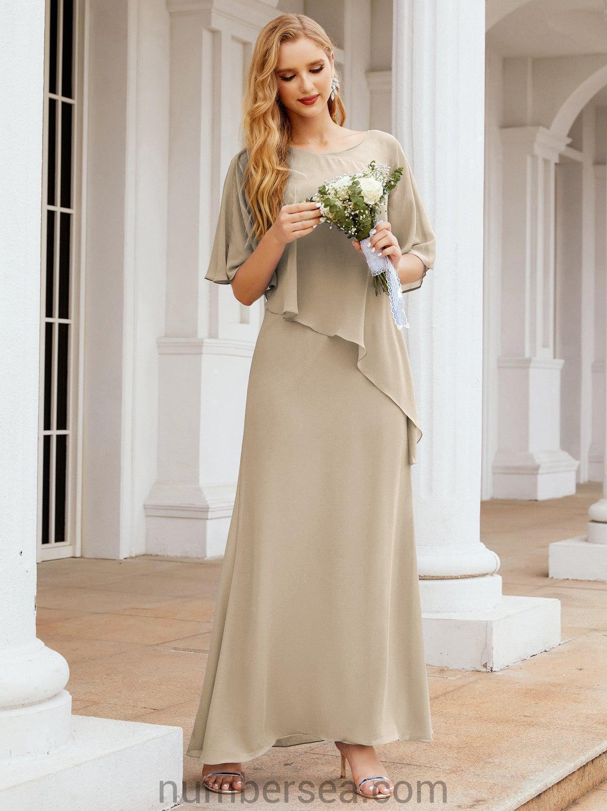 Vestido largo de fiesta formal Sunderly para la madre de la novia con capa de volantes SY28026