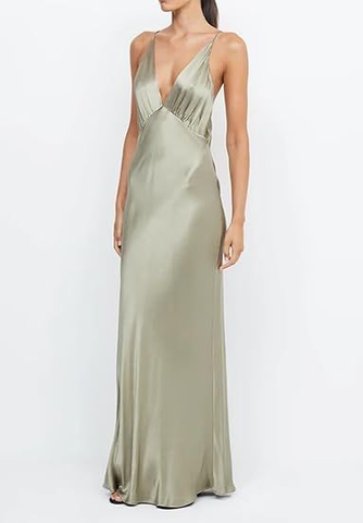 Vestido de noche largo de satén amarillo con escote en V, sexy, modelo Y7882