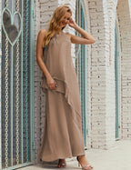 Vestido largo de gasa de talla grande para la madre de la novia, vestido de gala para dama de honor, vestido de graduación SY28019