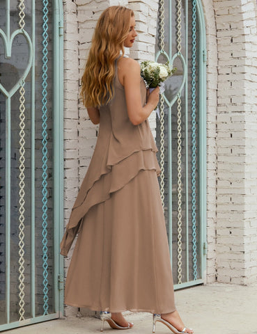 Vestido largo de gasa de talla grande para la madre de la novia, vestido de gala para dama de honor, vestido de graduación SY28019