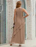 Vestido largo de gasa de talla grande para la madre de la novia, vestido de gala para dama de honor, vestido de graduación SY28019