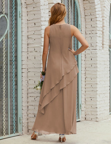 Vestido largo de gasa de talla grande para la madre de la novia, vestido de gala para dama de honor, vestido de graduación SY28019