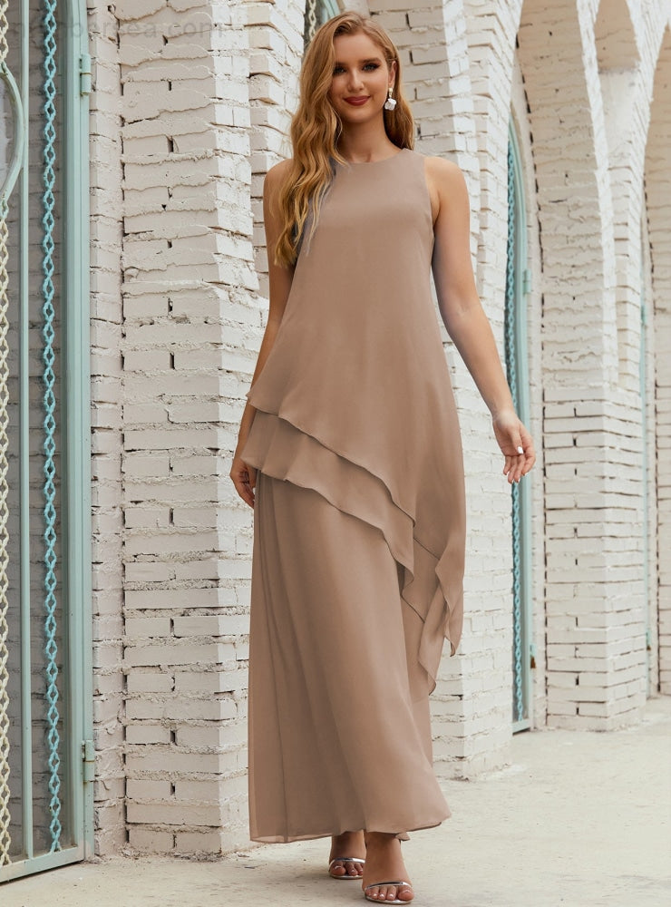 Vestido largo de gasa de talla grande para la madre de la novia, vestido de gala para dama de honor, vestido de graduación SY28019